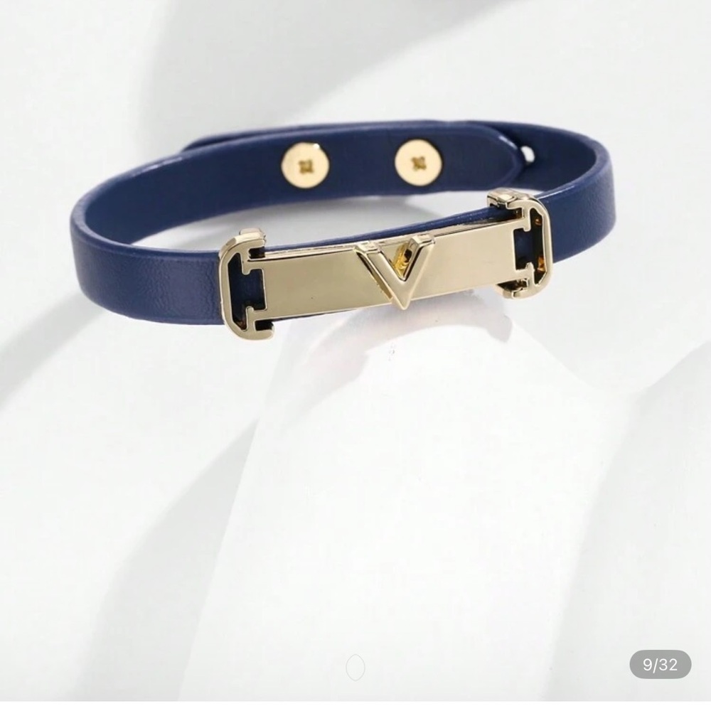 Gold and Blue Minimalist Bracelet with Sleek Design